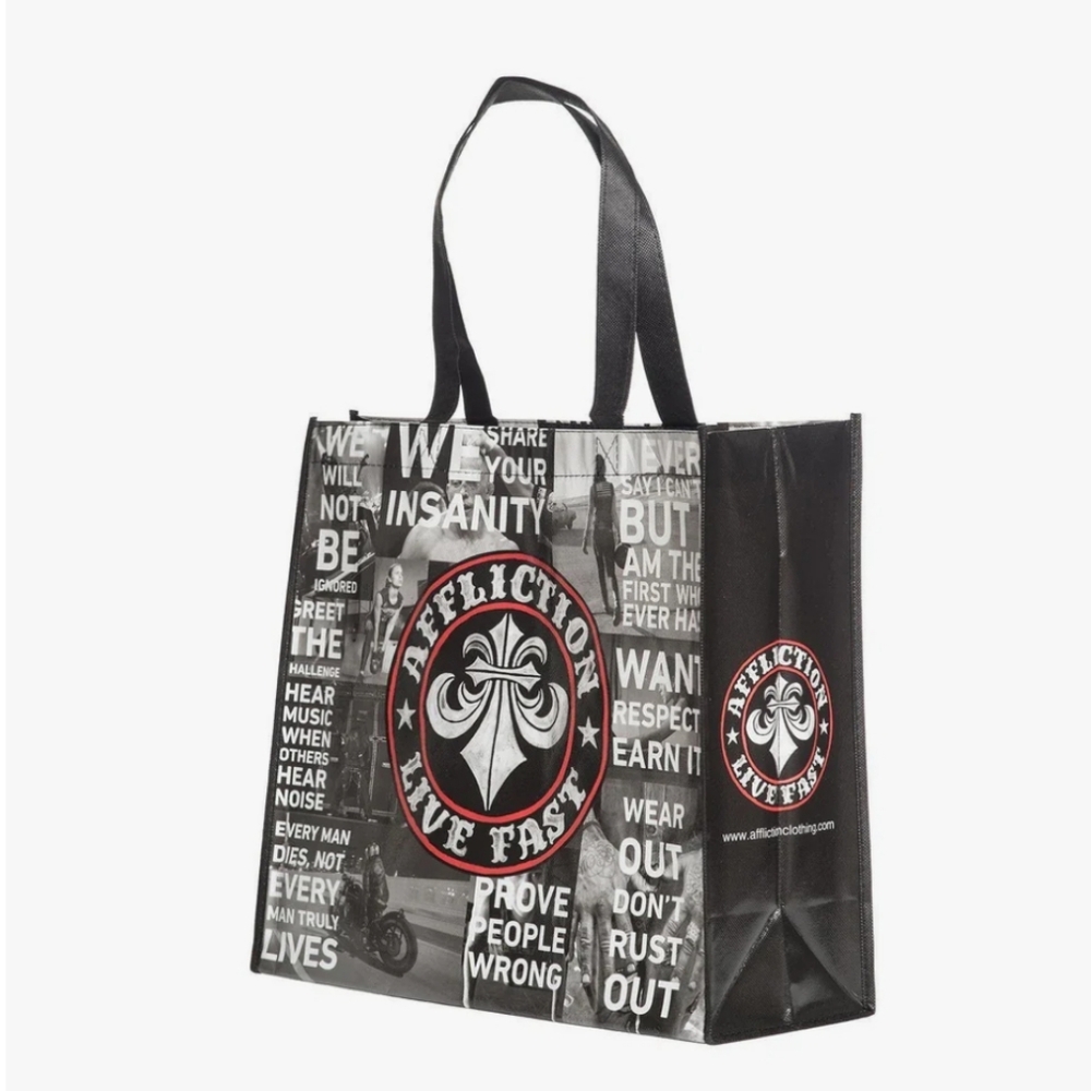 Affliction Black Graphic Eco-Friendly Bag